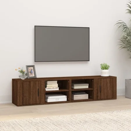 TV-Schrank 2 Einheiten braunes Eichensperrholz 80x31,5x36cm von vidaXL, TV-Möbel - Ref: Foro24-819451, Preis: 79,01 €, Rabatt: %
