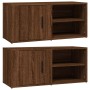 Mueble TV 2 uds madera contrachapada roble marrón 80x31,5x36cm de vidaXL, Muebles TV - Ref: Foro24-819451, Precio: 79,97 €, D...