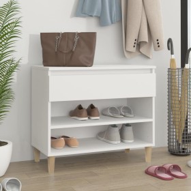 Mueble zapatero madera contrachapada blanco 70x36x60 cm