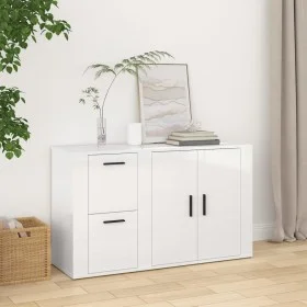 Glossy white plywood sideboard 100x33x59.5 cm by vidaXL, Sideboards - Ref: Foro24-820998, Price: 103,91 €, Discount: %