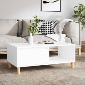 Mesa de centro madera contrachapada blanco 90x50x36,5 cm