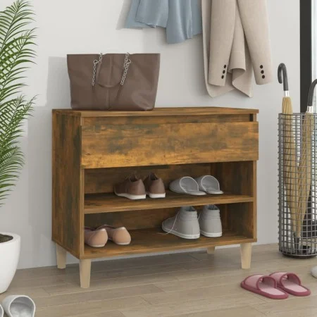 Schuhschrank aus geräucherter Eichen-Sperrholz 70x36x60 cm. von vidaXL, Schuhregale und Schuhorganisatoren - Ref: Foro24-8197...