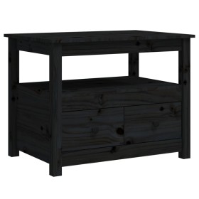 Couchtisch aus massivem schwarzem Kiefernholz, 71 x 49 x 55 cm von vidaXL, Couchtisch - Ref: Foro24-820940, Preis: 104,79 €, ...
