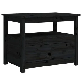 Couchtisch aus massivem schwarzem Kiefernholz, 71 x 49 x 55 cm von vidaXL, Couchtisch - Ref: Foro24-820940, Preis: 103,46 €, ...