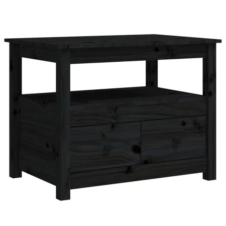 Couchtisch aus massivem schwarzem Kiefernholz, 71 x 49 x 55 cm von vidaXL, Couchtisch - Ref: Foro24-820940, Preis: 103,46 €, ...