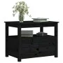 Couchtisch aus massivem schwarzem Kiefernholz, 71 x 49 x 55 cm von vidaXL, Couchtisch - Ref: Foro24-820940, Preis: 103,46 €, ...