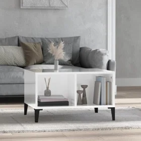 Couchtisch aus glänzend weißem Sperrholz, 60 x 50 x 36,5 cm von vidaXL, Couchtisch - Ref: Foro24-821038, Preis: 35,54 €, Raba...