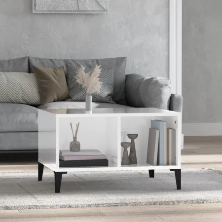 Couchtisch aus glänzend weißem Sperrholz, 60 x 50 x 36,5 cm von vidaXL, Couchtisch - Ref: Foro24-821038, Preis: 35,54 €, Raba...