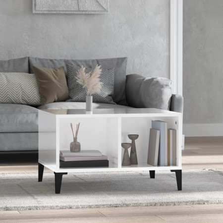 Couchtisch aus glänzend weißem Sperrholz, 60 x 50 x 36,5 cm von vidaXL, Couchtisch - Ref: Foro24-821038, Preis: 35,54 €, Raba...