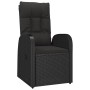 Set comedor de jardín 3 pzas con cojines ratán sintético negro