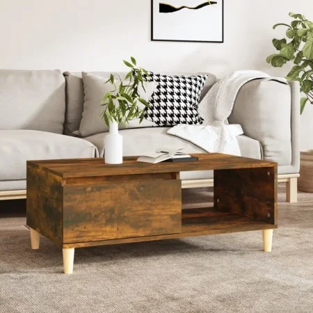Mesa de centro madera contrachapada roble ahumado 90x50x36,5 cm de vidaXL, Mesas de centro - Ref: Foro24-821049, Precio: 46,9...