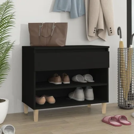 Schwarzer Schuhschrank aus Sperrholz, 70 x 36 x 60 cm von vidaXL, Schuhregale und Schuhorganisatoren - Ref: Foro24-819757, Pr...