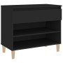 Mueble zapatero madera contrachapada negro 70x36x60 cm