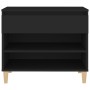 Mueble zapatero madera contrachapada negro 70x36x60 cm