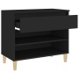 Mueble zapatero madera contrachapada negro 70x36x60 cm