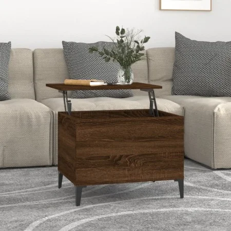Mesa de centro madera contrachapada roble marrón 60x44,5x45 cm de vidaXL, Mesas de centro - Ref: Foro24-819579, Precio: 58,18...