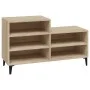 Mueble zapatero madera contrachapada roble Sonoma 102x36x60 cm de vidaXL, Zapateros y organizadores de calzado - Ref: Foro24-...
