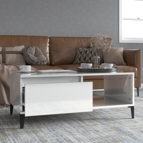 Couchtisch aus glänzend weißem Sperrholz, 90 x 50 x 36,5 cm von vidaXL, Couchtisch - Ref: Foro24-821054, Preis: 49,21 €, Raba...