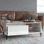 Mesa de centro madera contrachapada blanco brillo 90x50x36,5 cm de vidaXL, Mesas de centro - Ref: Foro24-821054, Precio: 49,2...