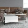 Mesa de centro madera contrachapada blanco brillo 90x50x36,5 cm de vidaXL, Mesas de centro - Ref: Foro24-821054, Precio: 49,2...