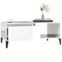 Mesa de centro madera contrachapada blanco brillo 90x50x36,5 cm de vidaXL, Mesas de centro - Ref: Foro24-821054, Precio: 49,2...