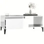 Mesa de centro madera contrachapada blanco brillo 90x50x36,5 cm de vidaXL, Mesas de centro - Ref: Foro24-821054, Precio: 49,2...