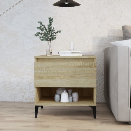 Mesa auxiliar madera contrachapada roble Sonoma 50x46x50 cm de vidaXL, Mesas auxiliares - Ref: Foro24-819554, Precio: 46,17 €...