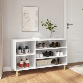 Mueble zapatero madera contrachapada blanco brillo 102x36x60 cm by vidaXL, Shoe racks and shoe organizers - Ref: Foro24-81974...
