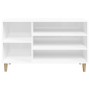 Schuhregal aus weiß glänzendem Sperrholz 102x36x60 cm von vidaXL, Schuhregale und Schuhorganisatoren - Ref: Foro24-819742, Pr...