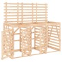 Cobertizo triple para cubos de basura madera maciza de pino