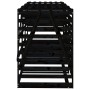 Cobertizo triple para cubos de basura madera maciza pino negro