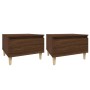 Mesas auxiliares 2 uds contrachapada roble marrón 50x46x35 cm de vidaXL, Mesas auxiliares - Ref: Foro24-819515, Precio: 55,99 €