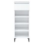 Mueble zapatero madera contrachapada blanco brillo 40x36x105 cm by vidaXL, Shoe racks and shoe organizers - Ref: Foro24-81978...