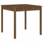 Mesa y sillas de jardín 3 pzas madera maciza pino marrón miel