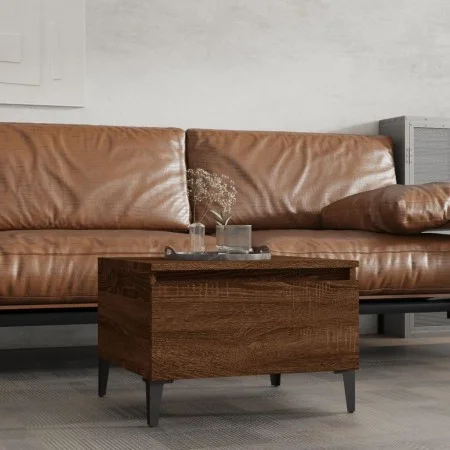 Mesa auxiliar madera contrachapada roble marrón 50x46x35 cm de vidaXL, Mesas auxiliares - Ref: Foro24-819530, Precio: 33,88 €...