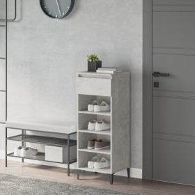 Mueble zapatero madera contrachapada gris hormigón 40x36x105 cm