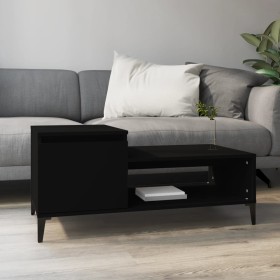 Mesa de centro madera contrachapada negro 100x50x45 cm