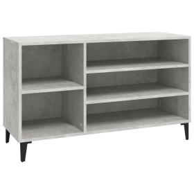 Mueble zapatero madera contrachapada gris hormigón 102x36x60 cm