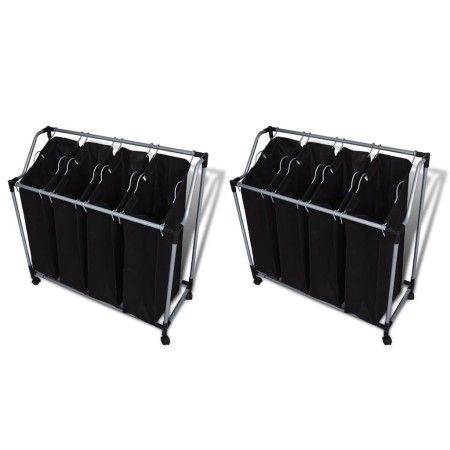 Wäschetrenner mit Beuteln 2 Einheiten schwarz und grau von vidaXL, Wäschekörbe - Ref: Foro24-276041, Preis: 70,58 €, Rabatt: %
