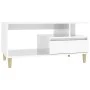 Mesa de centro madera contrachapada blanco brillo 90x49x45 cm de vidaXL, Mesas de centro - Ref: Foro24-819614, Precio: 72,60 ...