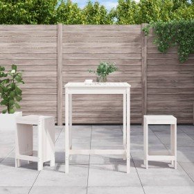 Set de mesa y taburetes altos jardín 3 pzas madera pino blanco en Conjuntos de jardín | Comprar online en Foro24