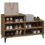 Mueble zapatero madera contrachapada roble ahumado 102x36x60 cm by vidaXL, Shoe racks and shoe organizers - Ref: Foro24-81973...