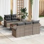Conjunto de sofá de jardín 6 pcs Gris Poliratán