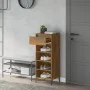 Smoked oak plywood shoe rack 40x36x105 cm by vidaXL, Shoe racks and shoe organizers - Ref: Foro24-819785, Price: 59,24 €, Dis...