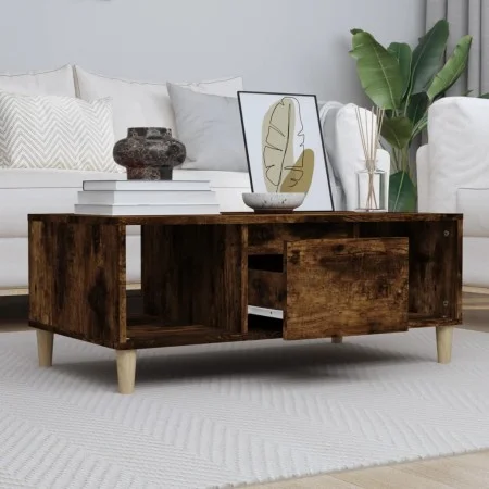 Mesa de centro madera contrachapada roble ahumado 90x50x36,5 cm de vidaXL, Mesas de centro - Ref: Foro24-821065, Precio: 47,9...