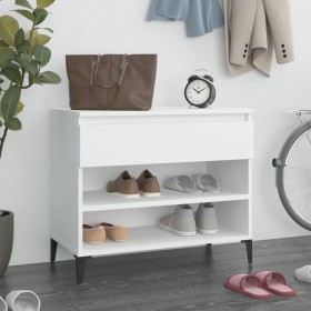 Mueble zapatero madera contrachapada blanco 70x36x60 cm