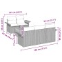 Conjunto de sofá de jardín 6 pcs Gris Poliratán