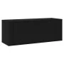 Black plywood wall shoe rack furniture 100x35x38 cm by vidaXL, Shoe racks and shoe organizers - Ref: Foro24-821021, Price: 74...