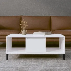 Couchtisch aus Sperrholz glänzend weiß 90x50x36,5 cm von vidaXL, Couchtisch - Ref: Foro24-821070, Preis: 49,21 €, Rabatt: %