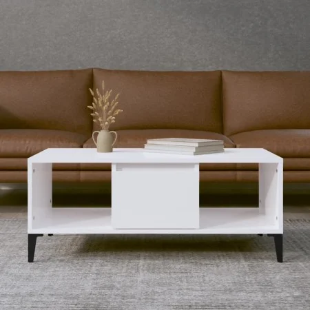 Couchtisch aus Sperrholz glänzend weiß 90x50x36,5 cm von vidaXL, Couchtisch - Ref: Foro24-821070, Preis: 49,21 €, Rabatt: %